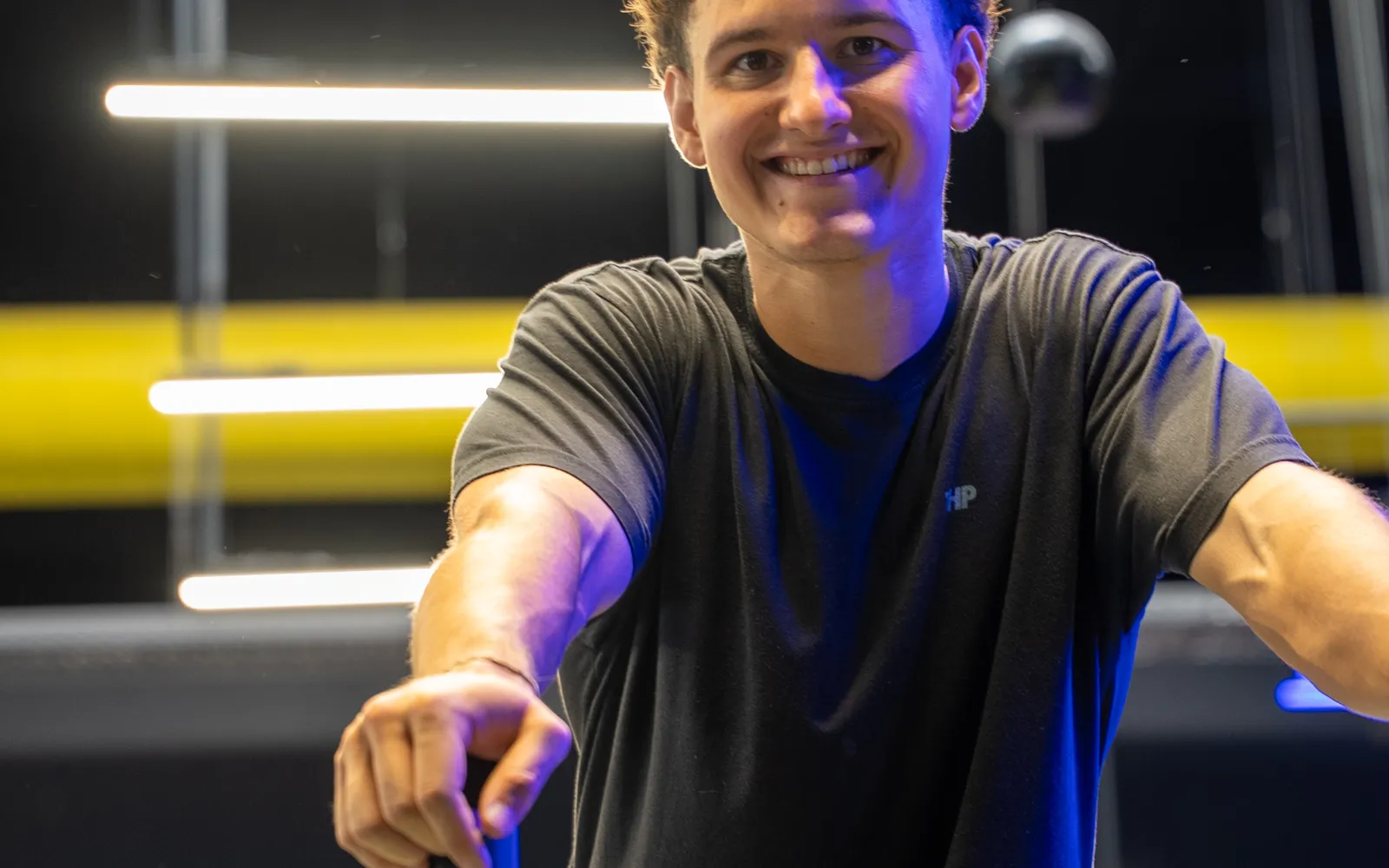 Titouan, souriant, à l'entraînement