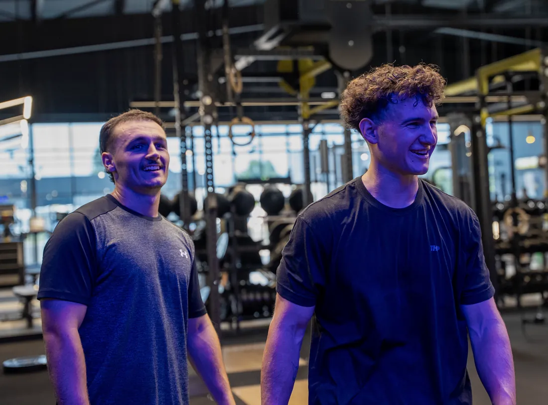 Diego et Titouan à l'entraînement en salle